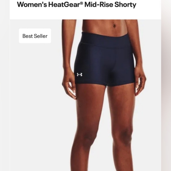 NWT🔥Under Armour Navy Compression Mid Rise Shorty Sz XS - Picture 3 of 10